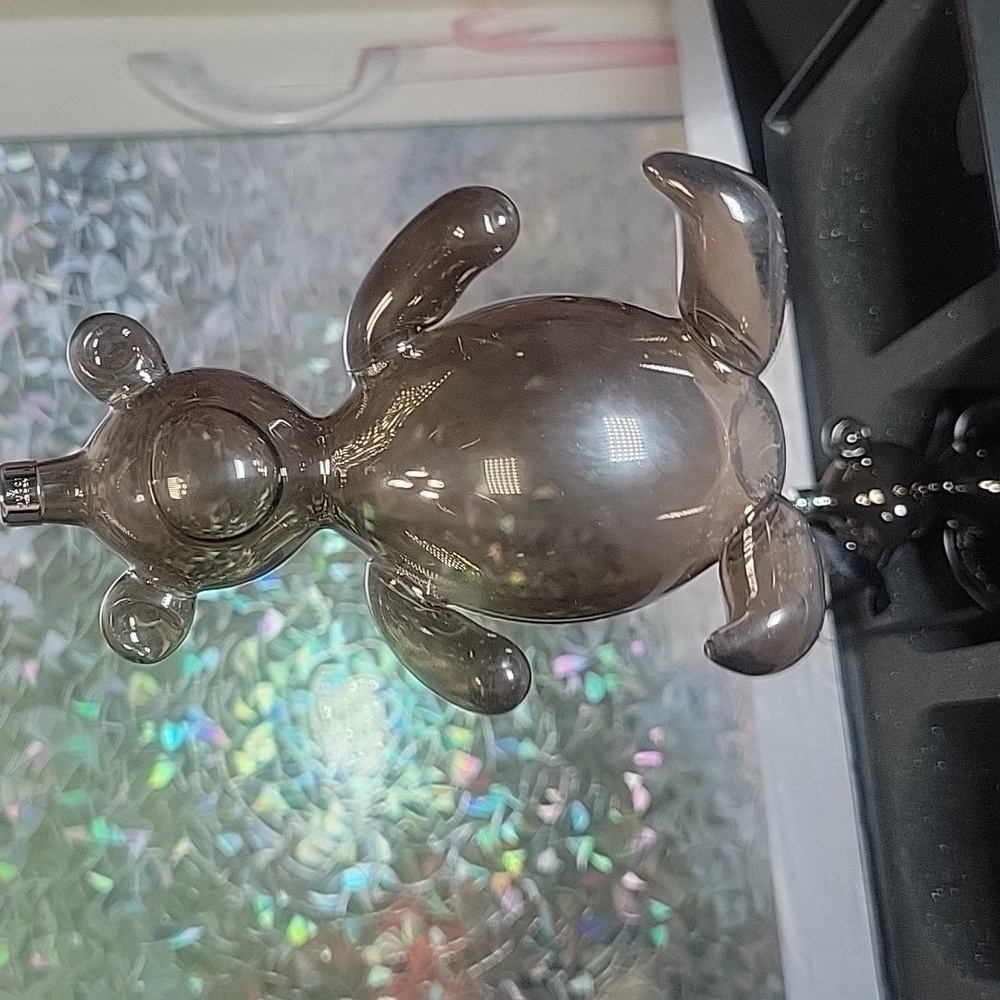 Gucci Vintage Handblown Glass Bear Christmas Ornaments Set of 2 Smoky - Picture 6 of 13